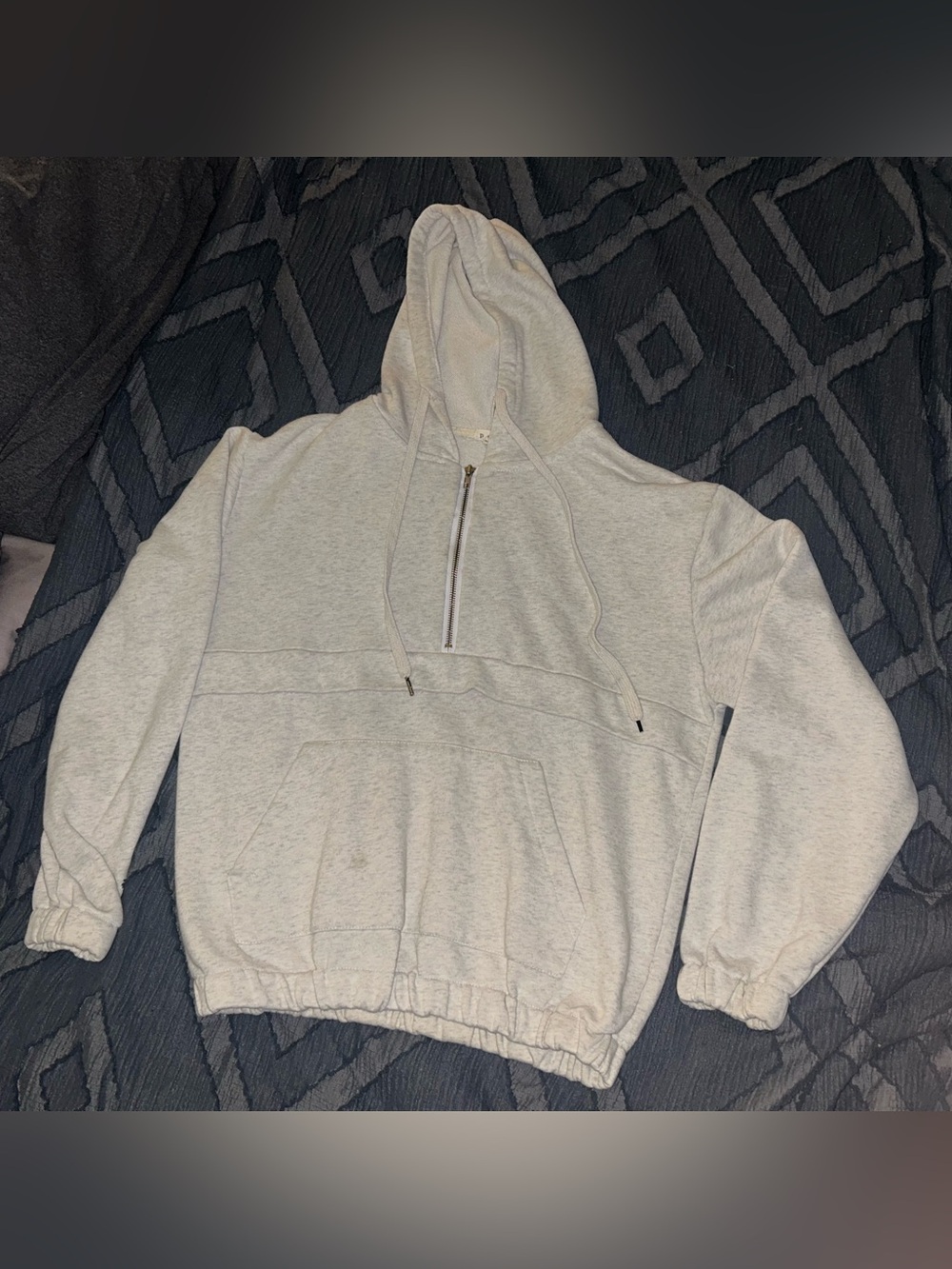 POL Light Gray Zip-Up Hooded Sweater